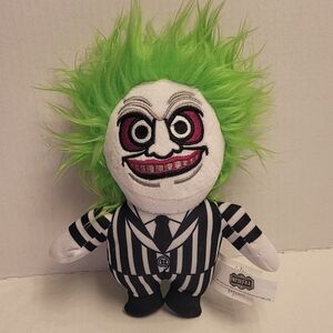 Striped Plush Toy with Green Hair